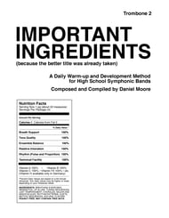 Important Ingredients Trombone 2 band method book cover Thumbnail